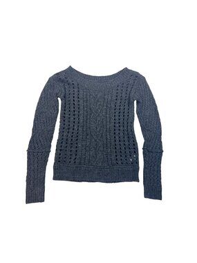 American Eagle Outfitters Sweater Women’s S Open Knit Gray Wool Blend Pullover